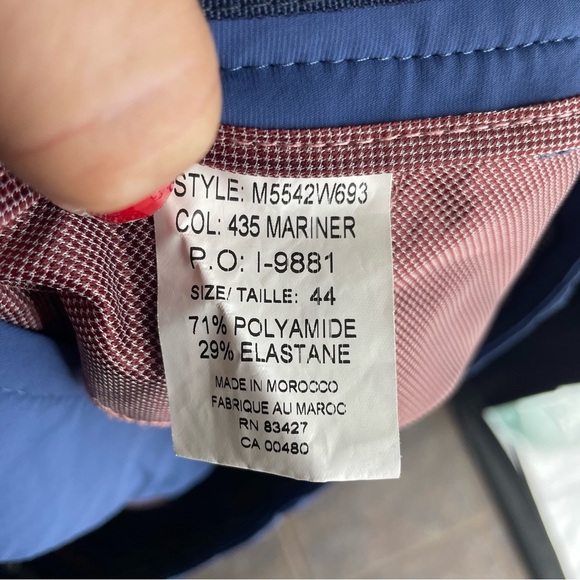 culwell & son atwater modern fit stretch pants Sz 44 x 28” inseam mariner blue - Picture 8 of 9